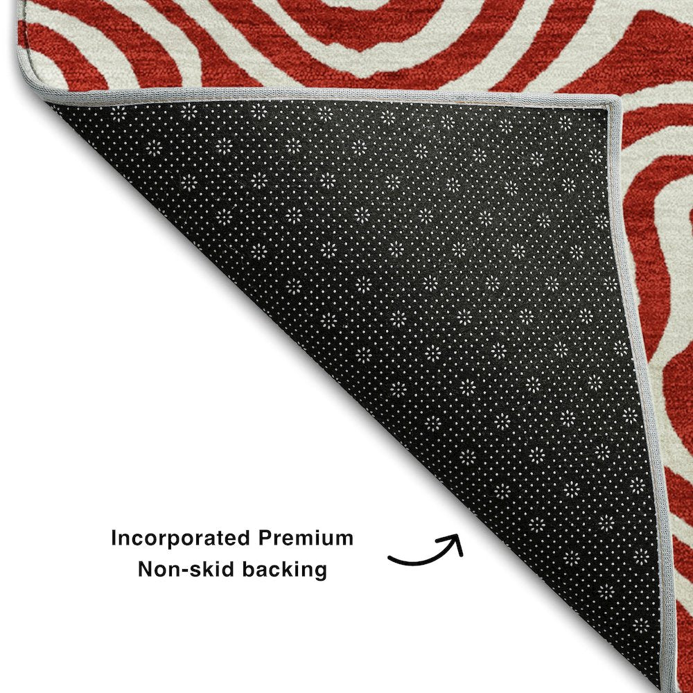 Premium Machine Washable Mayfield AMF1030 Red 2'3" x 7'6" Runner Rug