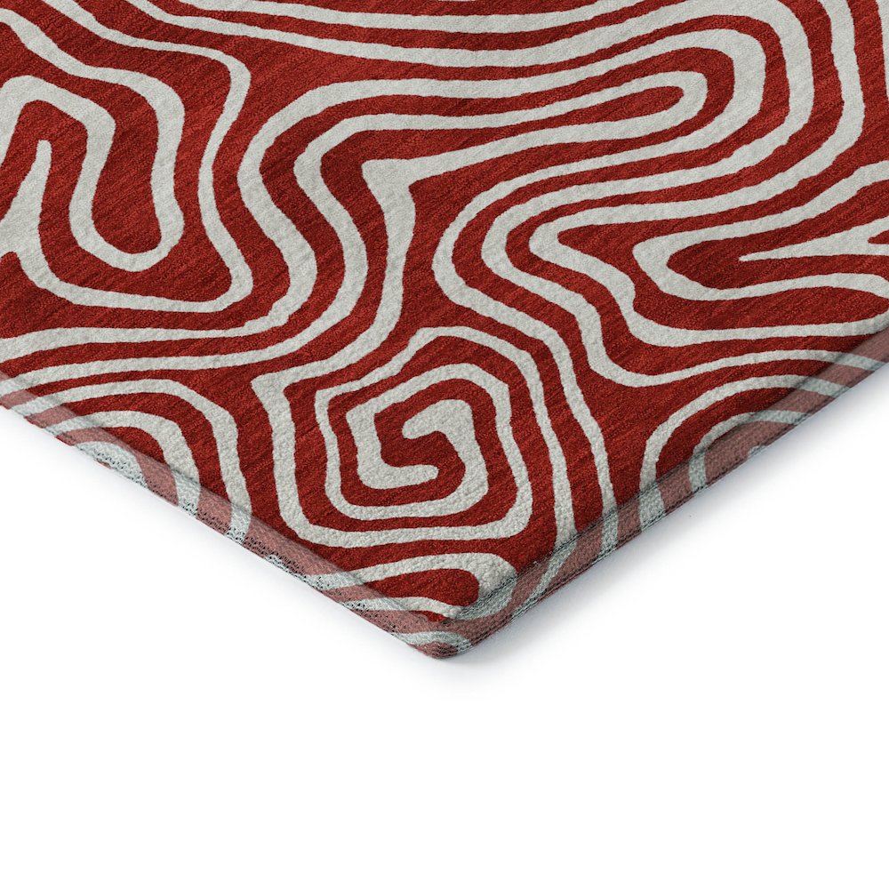 Premium Machine Washable Mayfield AMF1030 Red 2'3" x 7'6" Runner Rug