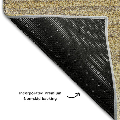 Premium Machine Washable Mayfield AMF1033 Gold 2'3" x 7'6" Runner Rug