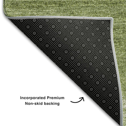 Premium Machine Washable Mayfield AMF1033 Green 2'3" x 7'6" Runner Rug