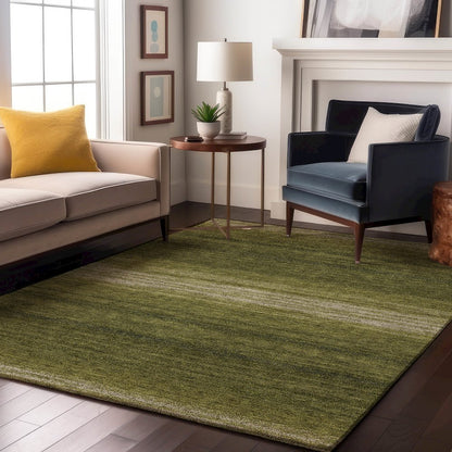 Premium Machine Washable Mayfield AMF1033 Olive 3' x 5' Rug