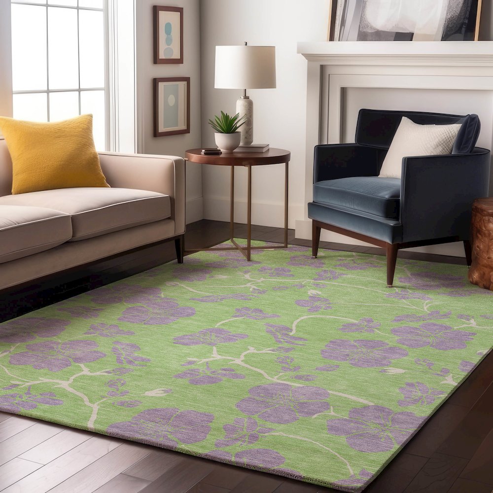 Premium Machine Washable Mayfield AMF1034 Mint 3' x 5' Rug