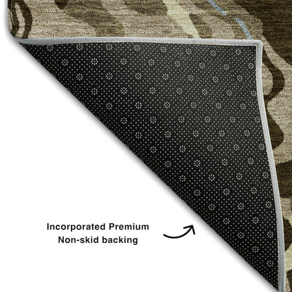Premium Machine Washable Mayfield AMF1038 Taupe 2'3" x 7'6" Runner Rug