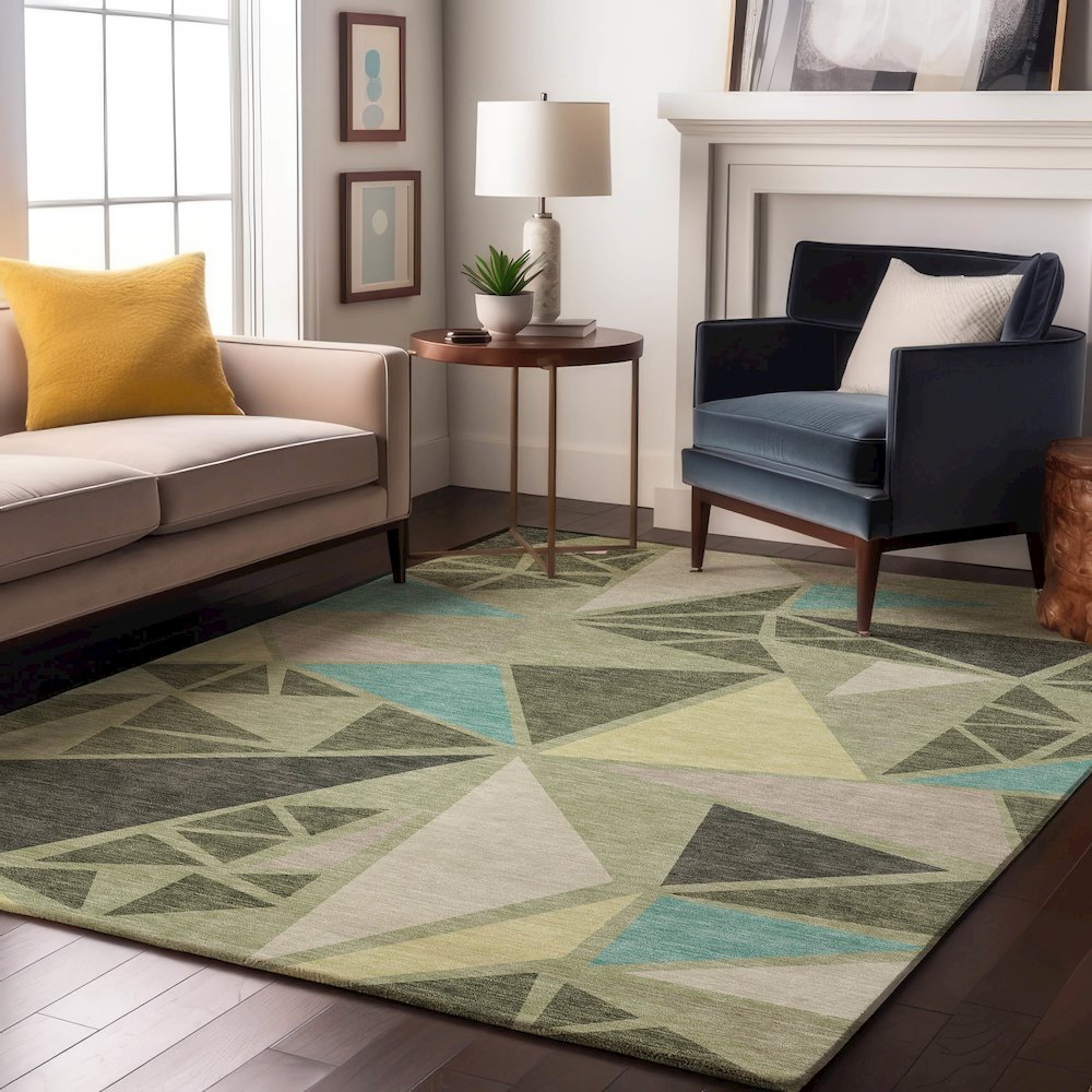Premium Machine Washable Mayfield AMF1039 Aloe 3' x 5' Rug