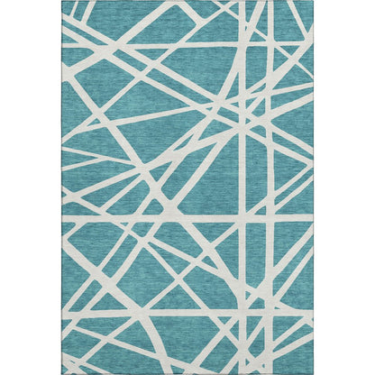 Premium Machine Washable Mayfield AMF1040 Teal 3' x 5' Rug