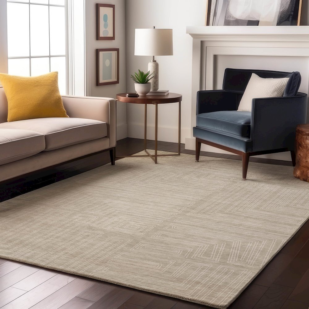 Premium Machine Washable Mayfield AMF1045 Beige 3' x 5' Rug