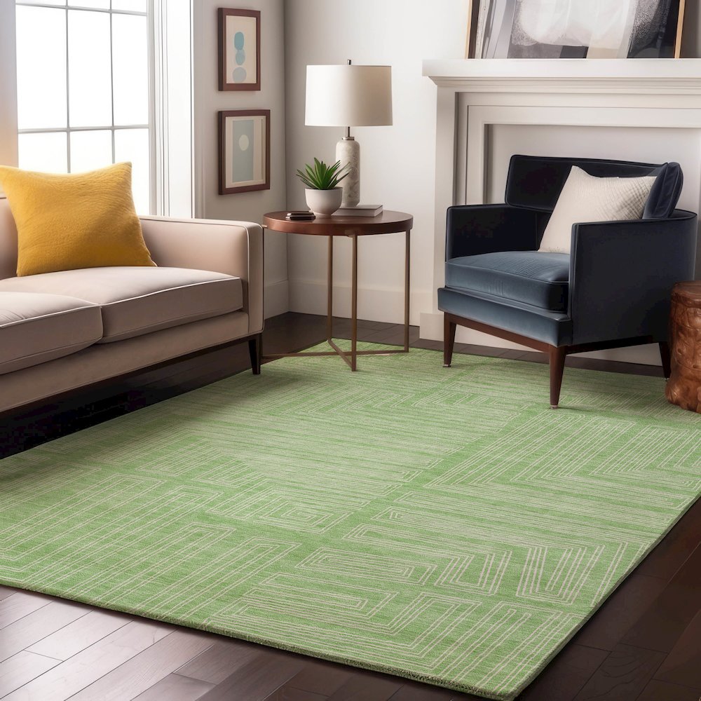 Premium Machine Washable Mayfield AMF1045 Mint 3' x 5' Rug