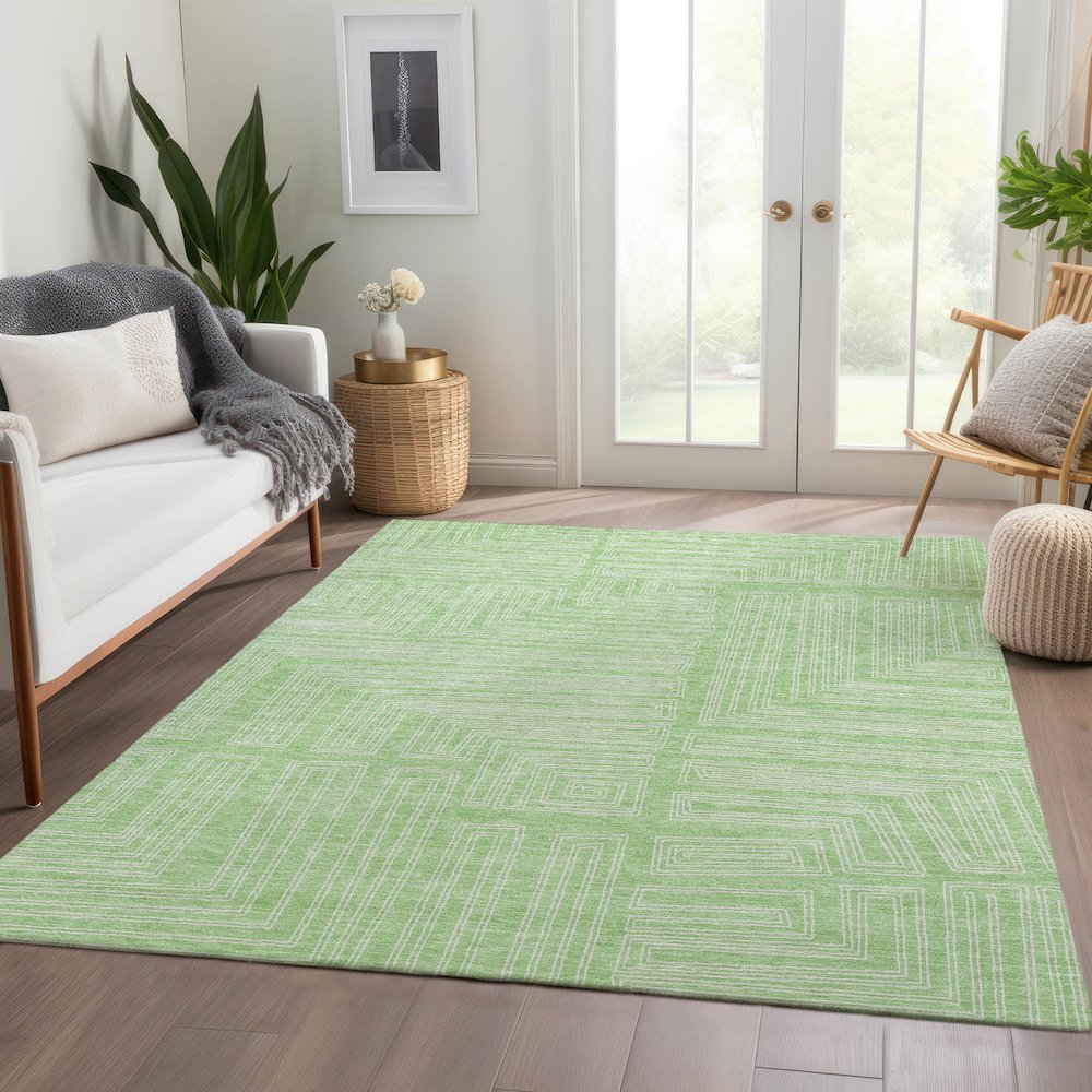 Premium Machine Washable Mayfield AMF1045 Mint 3' x 5' Rug
