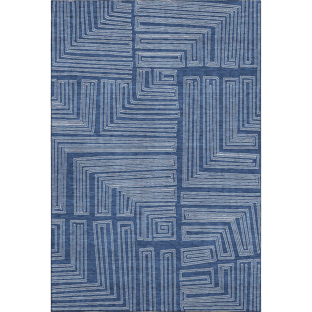 Premium Machine Washable Mayfield AMF1045 Navy 3' x 5' Rug