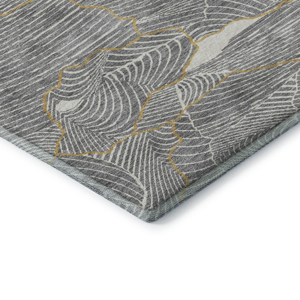 Premium Machine Washable Mayfield AMF1048 Gray 2'3" x 7'6" Runner Rug