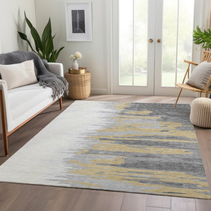 Premium Machine Washable Mayfield AMF1050 Gray 3' x 5' Rug
