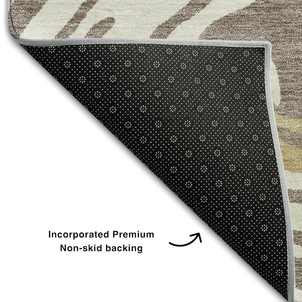 Premium Machine Washable Mayfield AMF1051 Taupe 2'3" x 7'6" Runner Rug