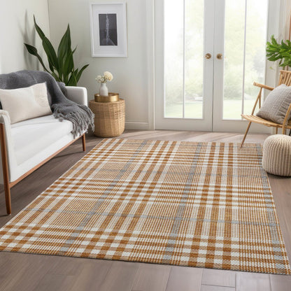 Premium Machine Washable Mayfield AMF1054 Paprika 3' x 5' Rug