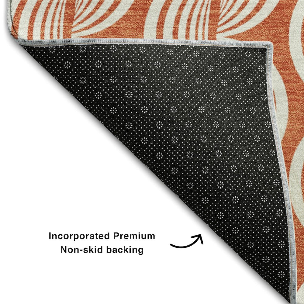 Premium Machine Washable Mayfield AMF1055 Coral 2'3" x 7'6" Runner Rug