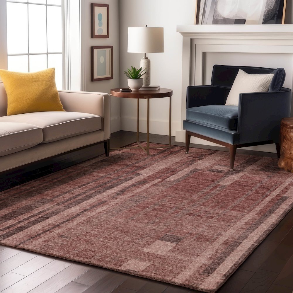 Premium Machine Washable Mayfield AMF1063 Paprika 3' x 5' Rug