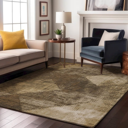 Premium Machine Washable Mayfield AMF1065 Brown 3' x 5' Rug