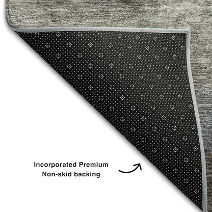 Premium Machine Washable Mayfield AMF1070 Gray 2'3" x 7'6" Runner Rug
