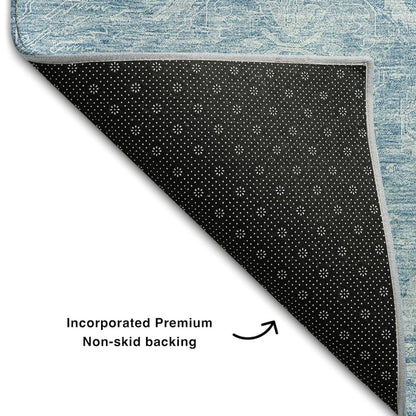 Premium Machine Washable Mayfield AMF1083 Sky 2'3" x 7'6" Runner Rug