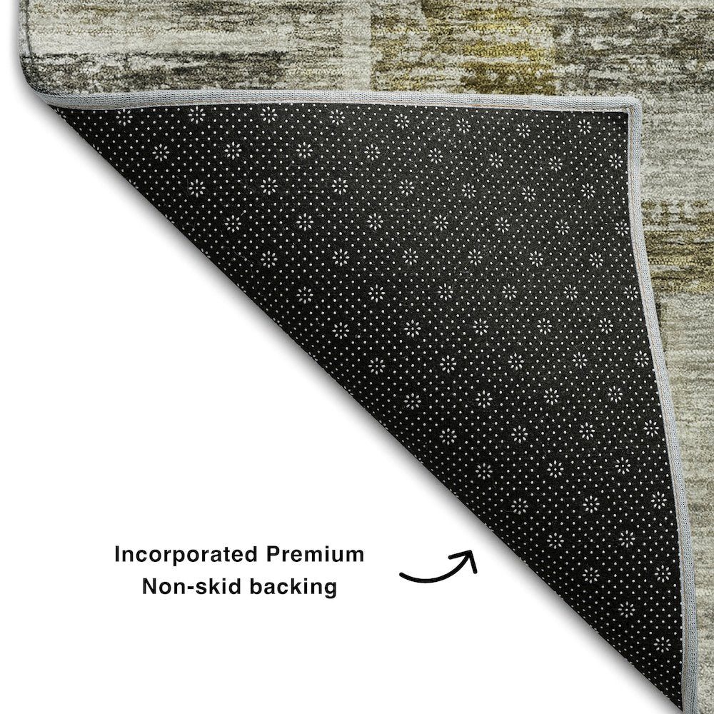 Premium Machine Washable Mayfield AMF1090 Taupe 2'3" x 7'6" Runner Rug