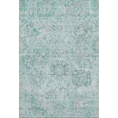 Premium Machine Washable Mayfield AMF1102 Teal 3' x 5' Rug