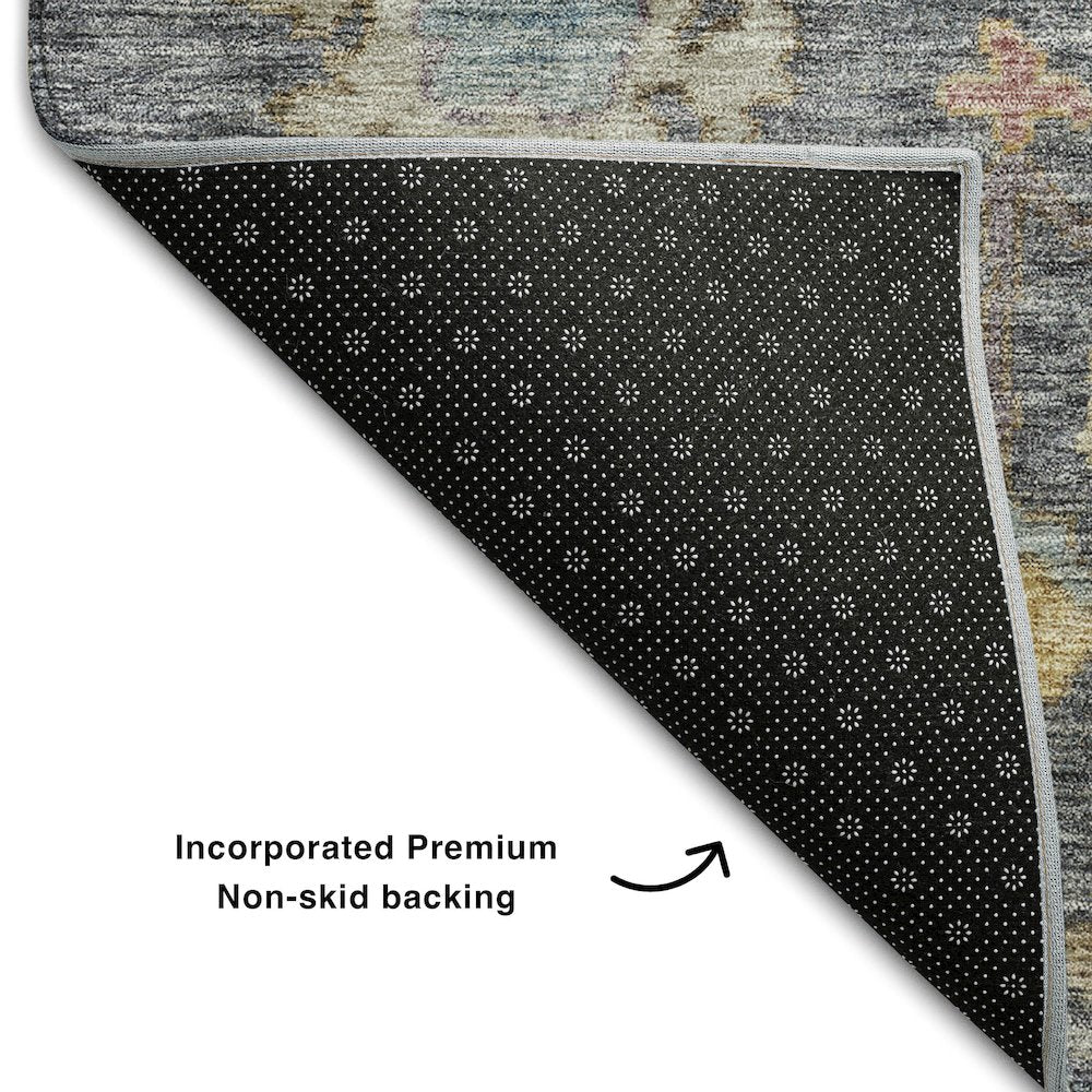 Premium Machine Washable Mayfield AMF1108 Blue 2'3" x 7'6" Runner Rug