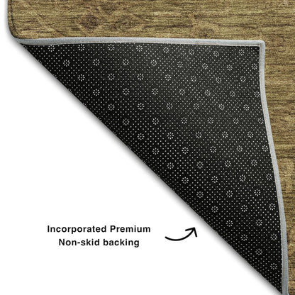Premium Machine Washable Mayfield AMF1111 Brown 2'3" x 7'6" Runner Rug