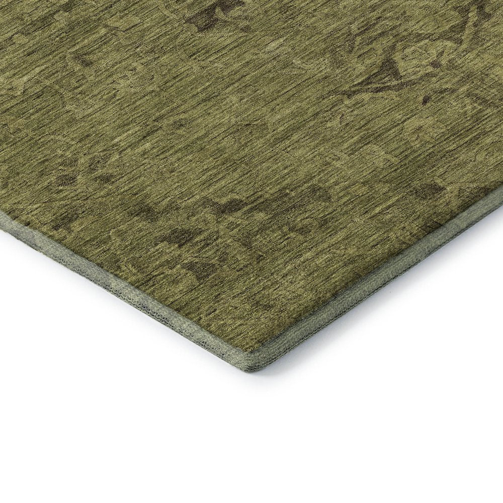 Premium Machine Washable Mayfield AMF1111 Olive 2'3" x 7'6" Runner Rug