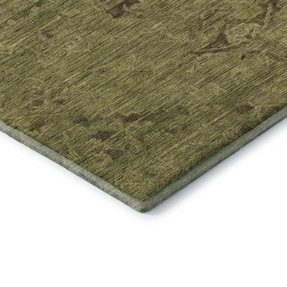 Premium Machine Washable Mayfield AMF1111 Olive 2'3" x 7'6" Runner Rug