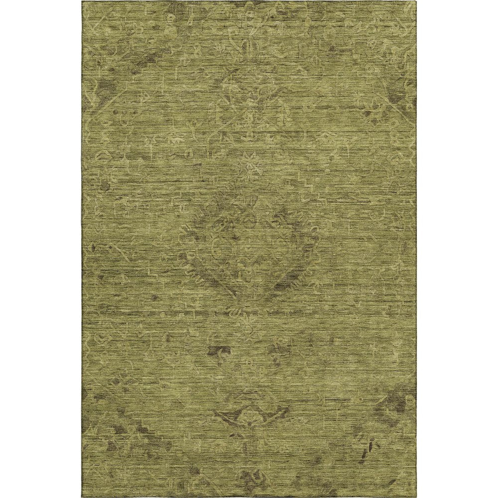 Premium Machine Washable Mayfield AMF1111 Olive 3' x 5' Rug