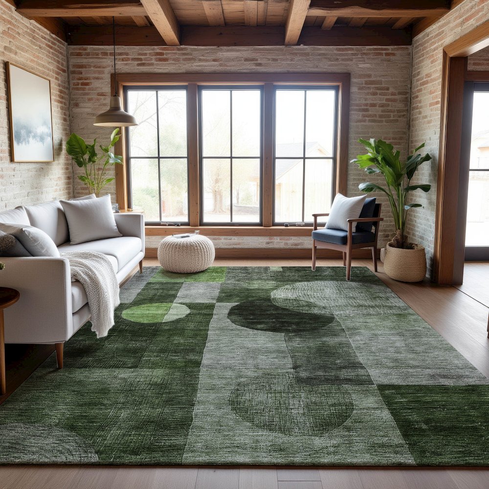 Premium Machine Washable Mayfield AMF1114 Fern 3' x 5' Rug