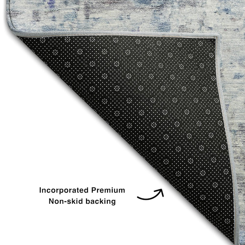 Premium Machine Washable Mayfield AMF1128 Sky 2'3" x 7'6" Runner Rug