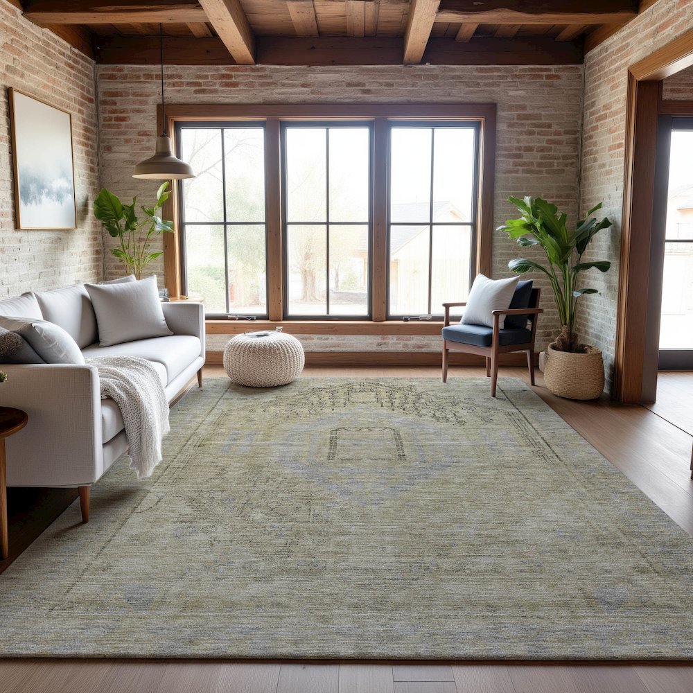 Premium Machine Washable Mayfield AMF1134 Taupe 3' x 5' Rug
