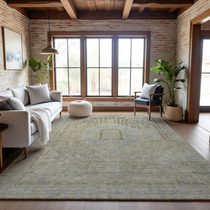 Premium Machine Washable Mayfield AMF1134 Taupe 3' x 5' Rug