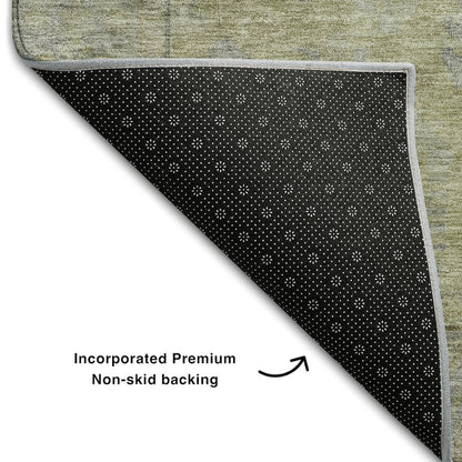 Premium Machine Washable Mayfield AMF1135 Aloe 2'3" x 7'6" Runner Rug