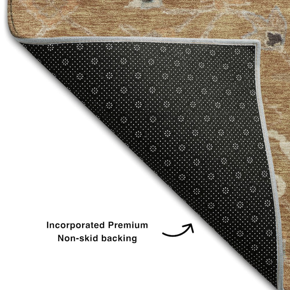 Premium Machine Washable Mayfield AMF1137 Copper 2'3" x 7'6" Runner Rug