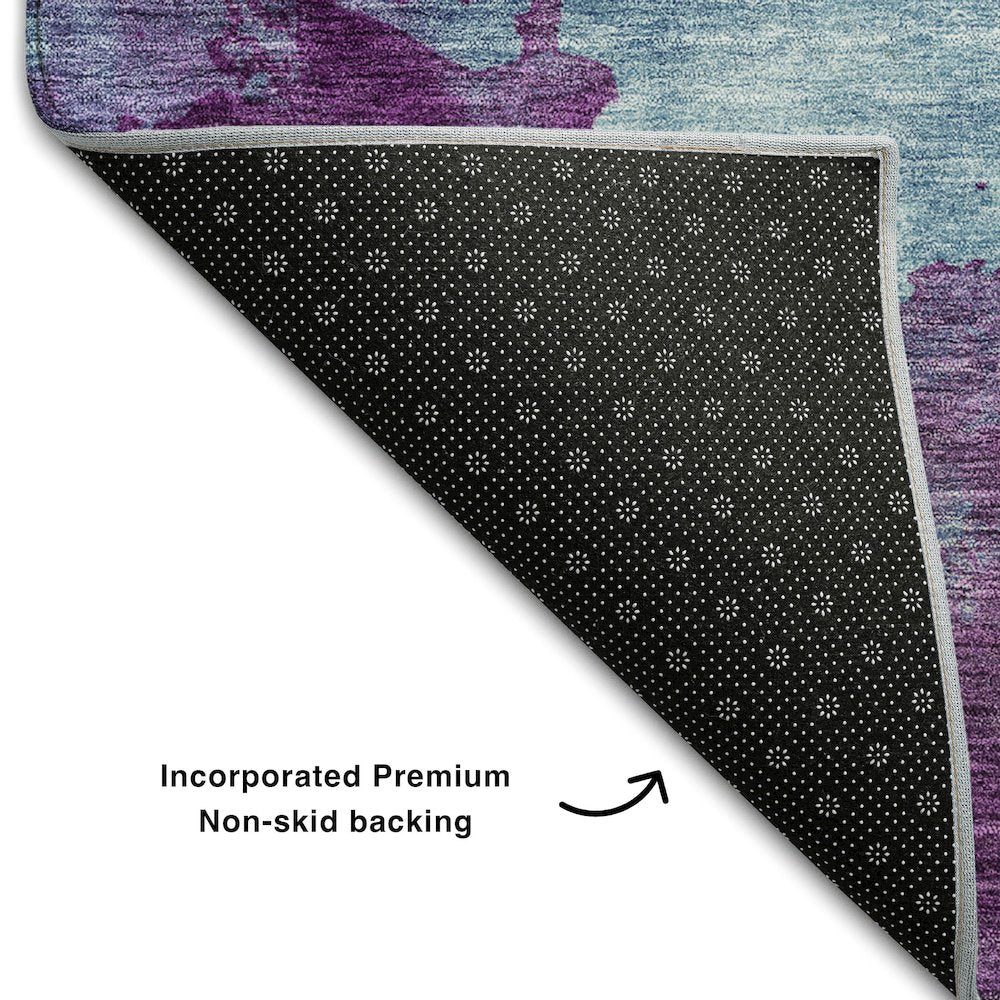 Premium Machine Washable Mayfield AMF1138 Sky 2'3" x 7'6" Runner Rug