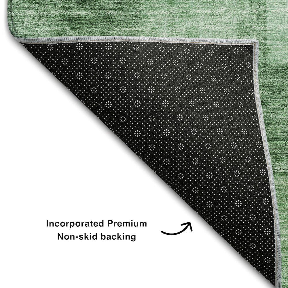 Premium Machine Washable Mayfield AMF1139 Green 2'3" x 7'6" Runner Rug