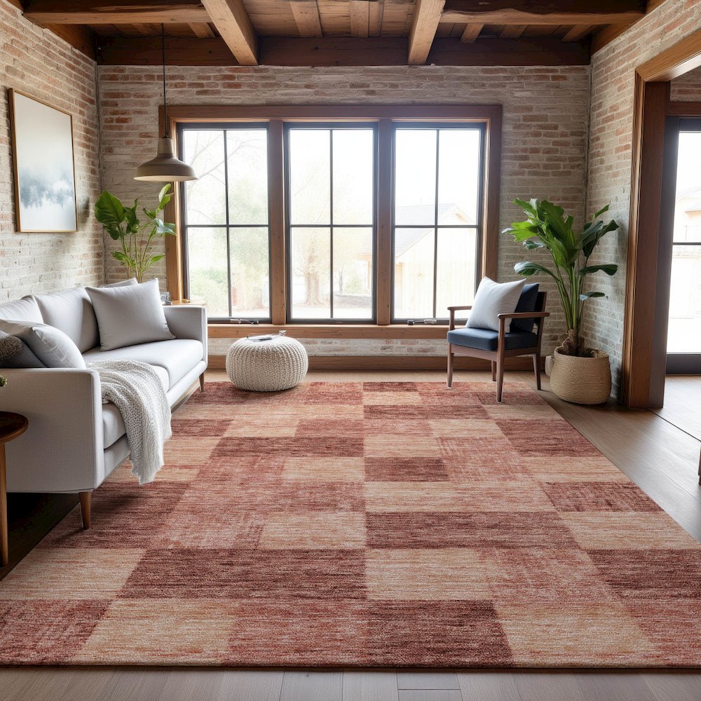 Premium Machine Washable Mayfield AMF1139 Paprika 3' x 5' Rug