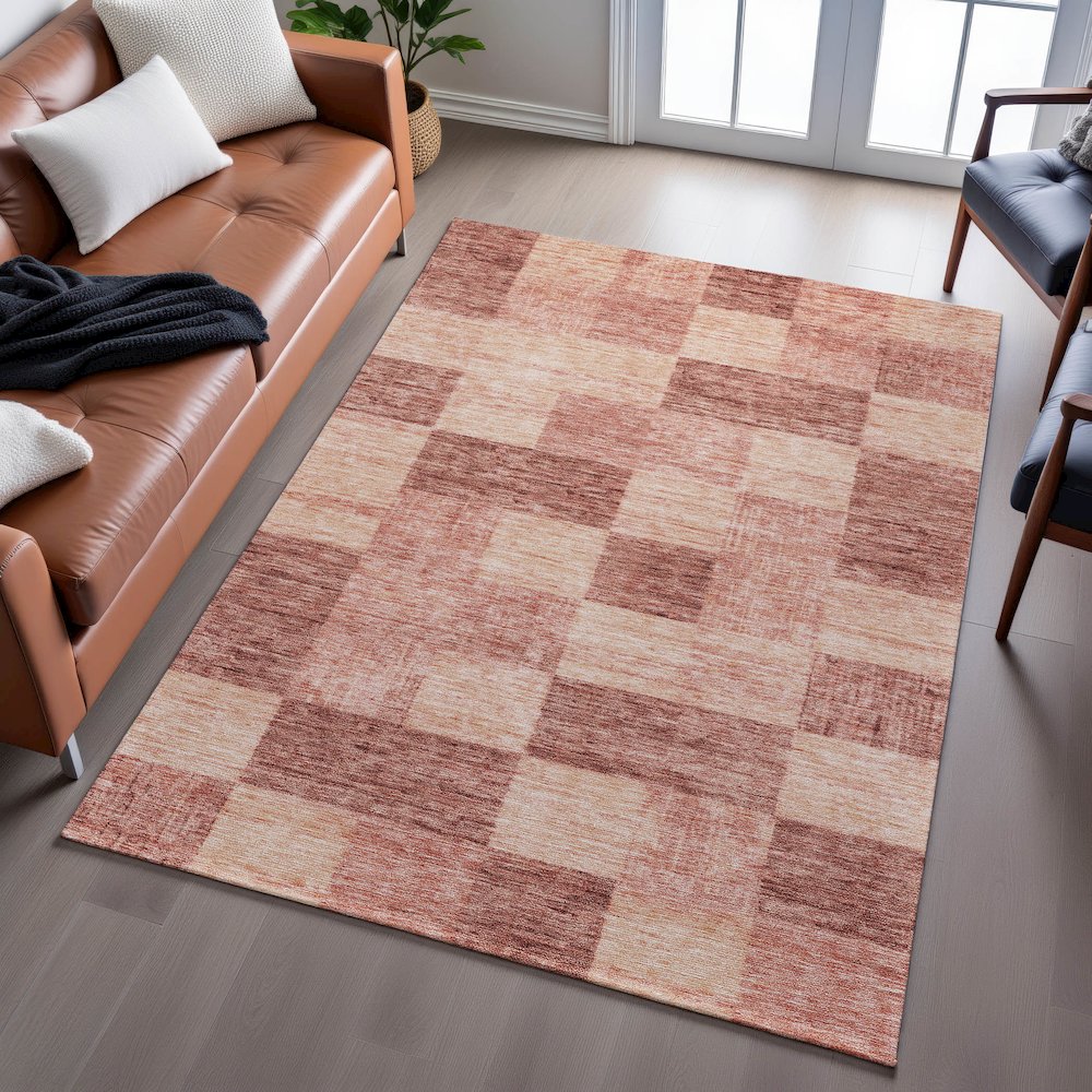 Premium Machine Washable Mayfield AMF1139 Paprika 3' x 5' Rug
