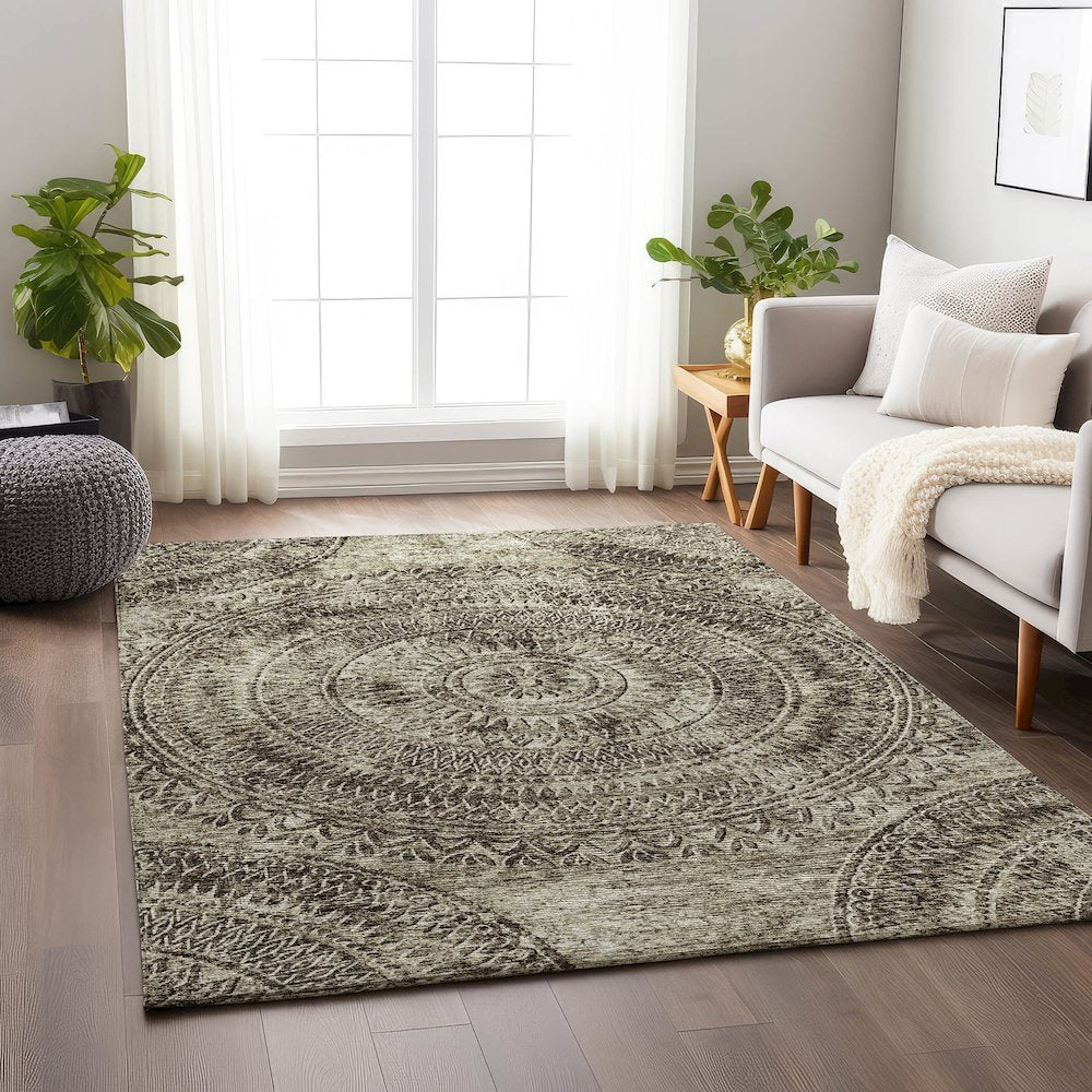 Premium Machine Washable Mayfield  Brown 3' x 5' Rug