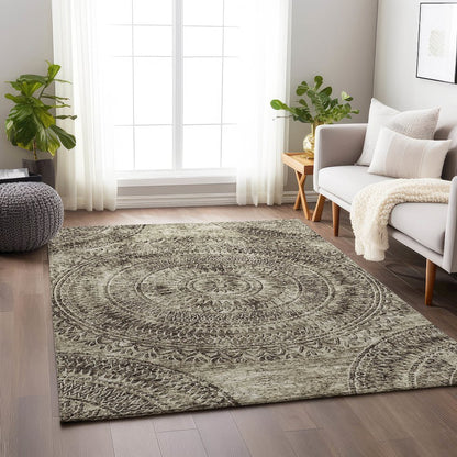 Premium Machine Washable Mayfield  Brown 3' x 5' Rug