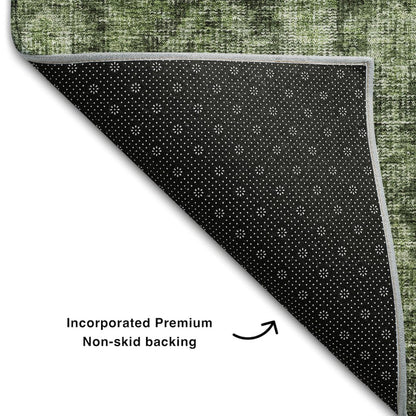 Premium Machine Washable Mayfield AMF1145 Cactus 2'3" x 7'6" Runner Rug