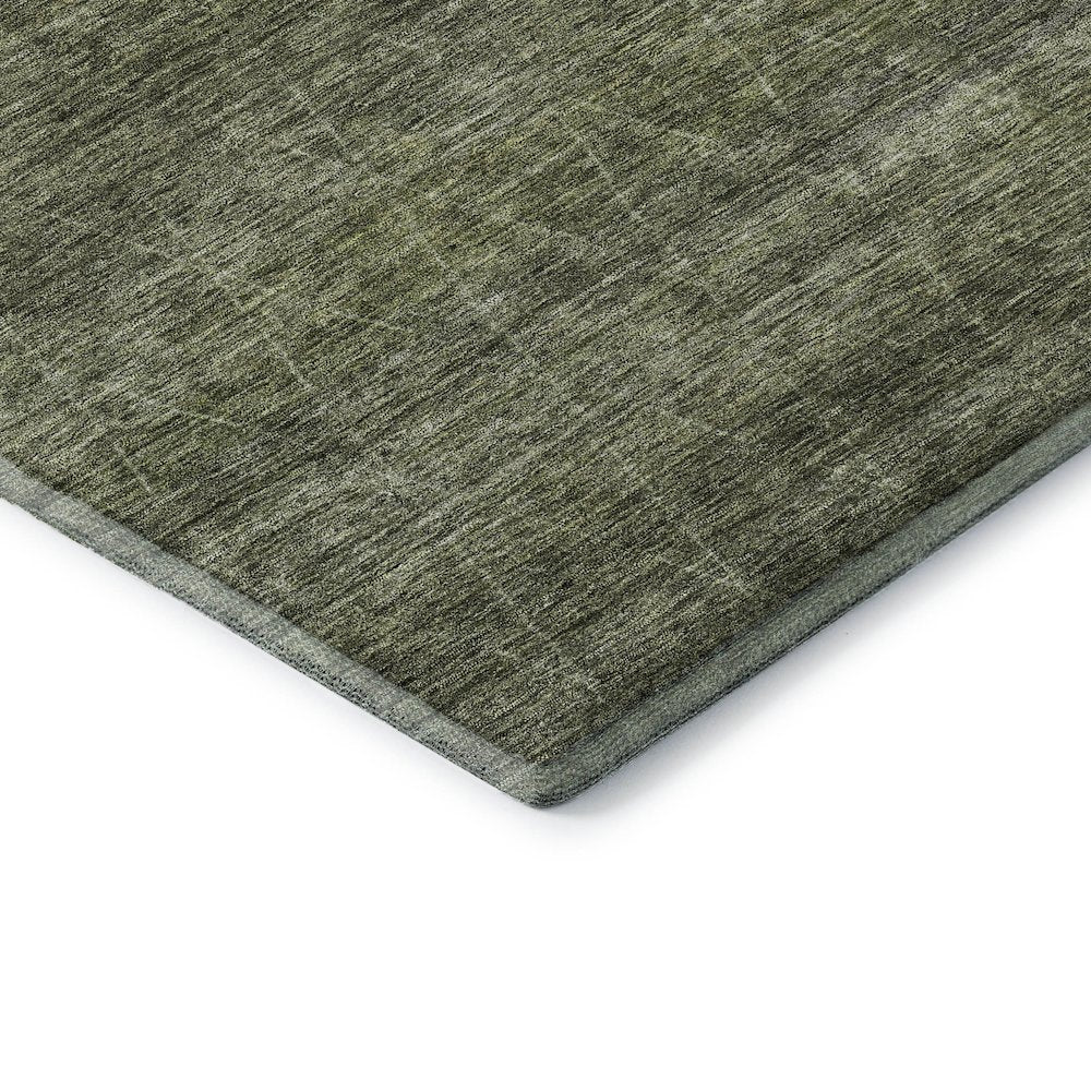 Premium Machine Washable Mayfield AMF1165 Olive 2'3" x 7'6" Runner Rug