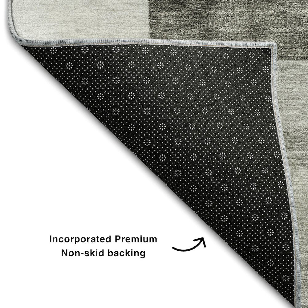 Premium Machine Washable Mayfield AMF1190 Pewter 2'3" x 7'6" Runner Rug