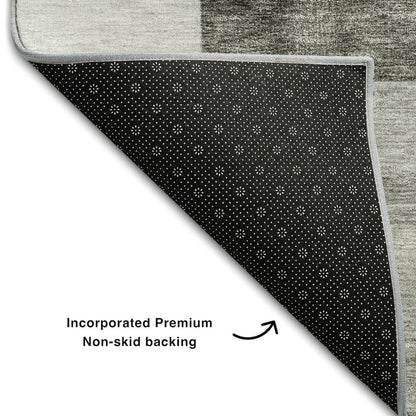 Premium Machine Washable Mayfield AMF1190 Pewter 2'3" x 7'6" Runner Rug