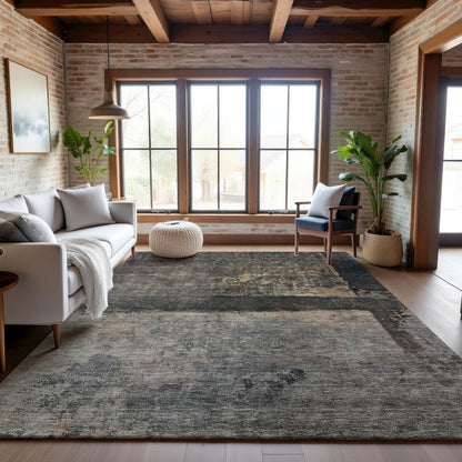 Premium Machine Washable Mayfield AMF1208 Coffee 3' x 5' Rug