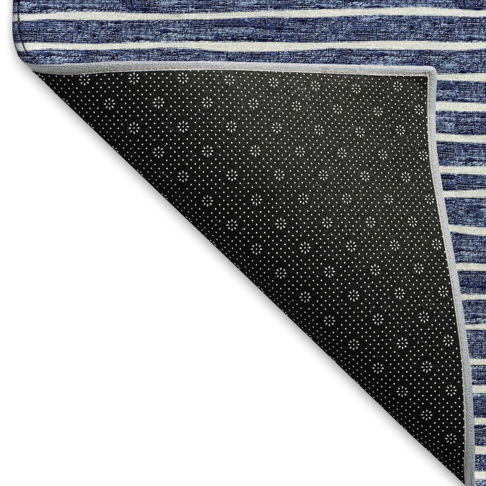 Premium Machine Washable Mayfield  Navy 2'3" x 7'6" Runner Rug