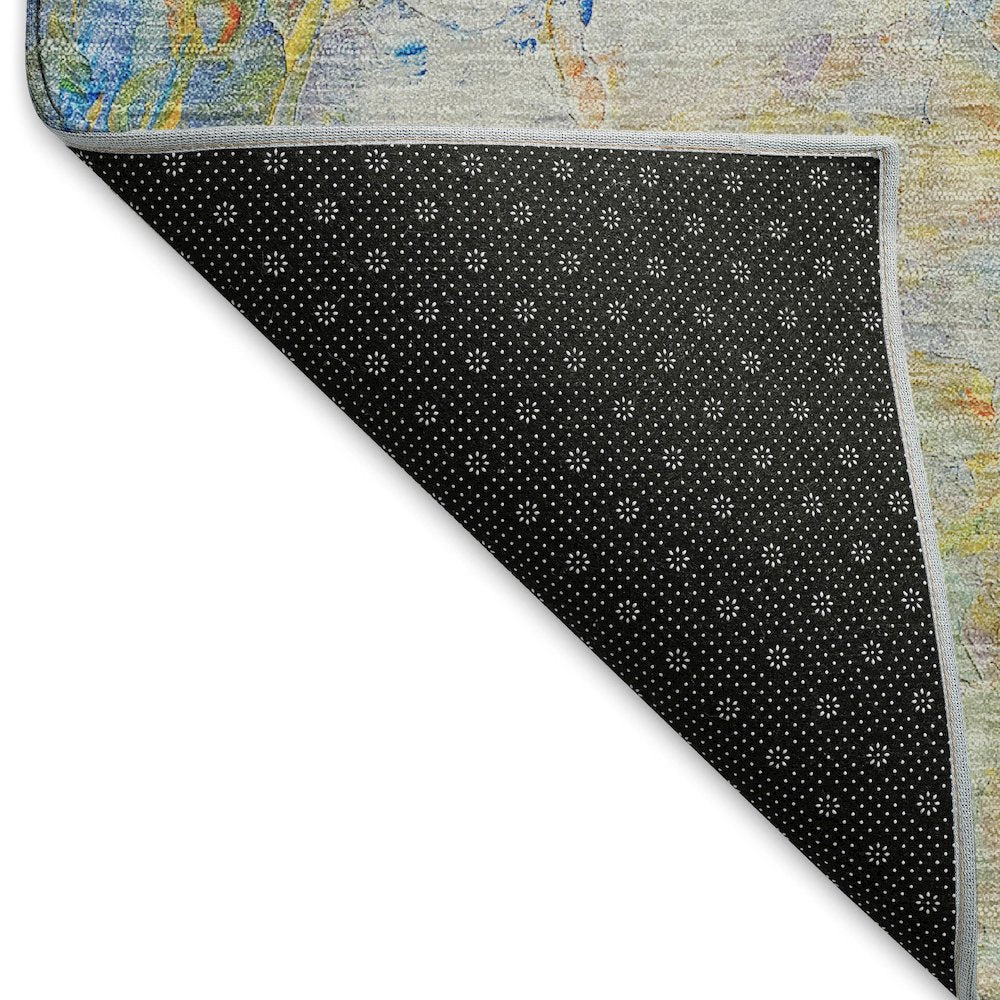 Premium Machine Washable Mayfield  Blue 2'3" x 7'6" Runner Rug