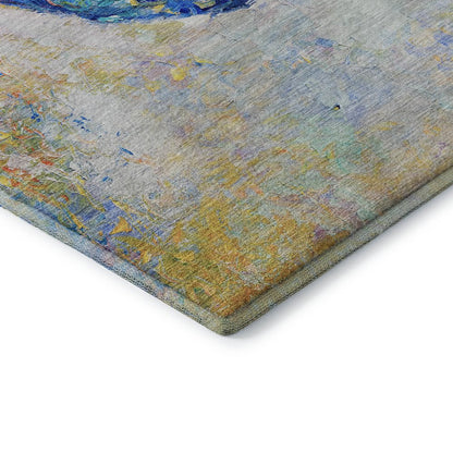 Premium Machine Washable Mayfield  Blue 2'3" x 7'6" Runner Rug