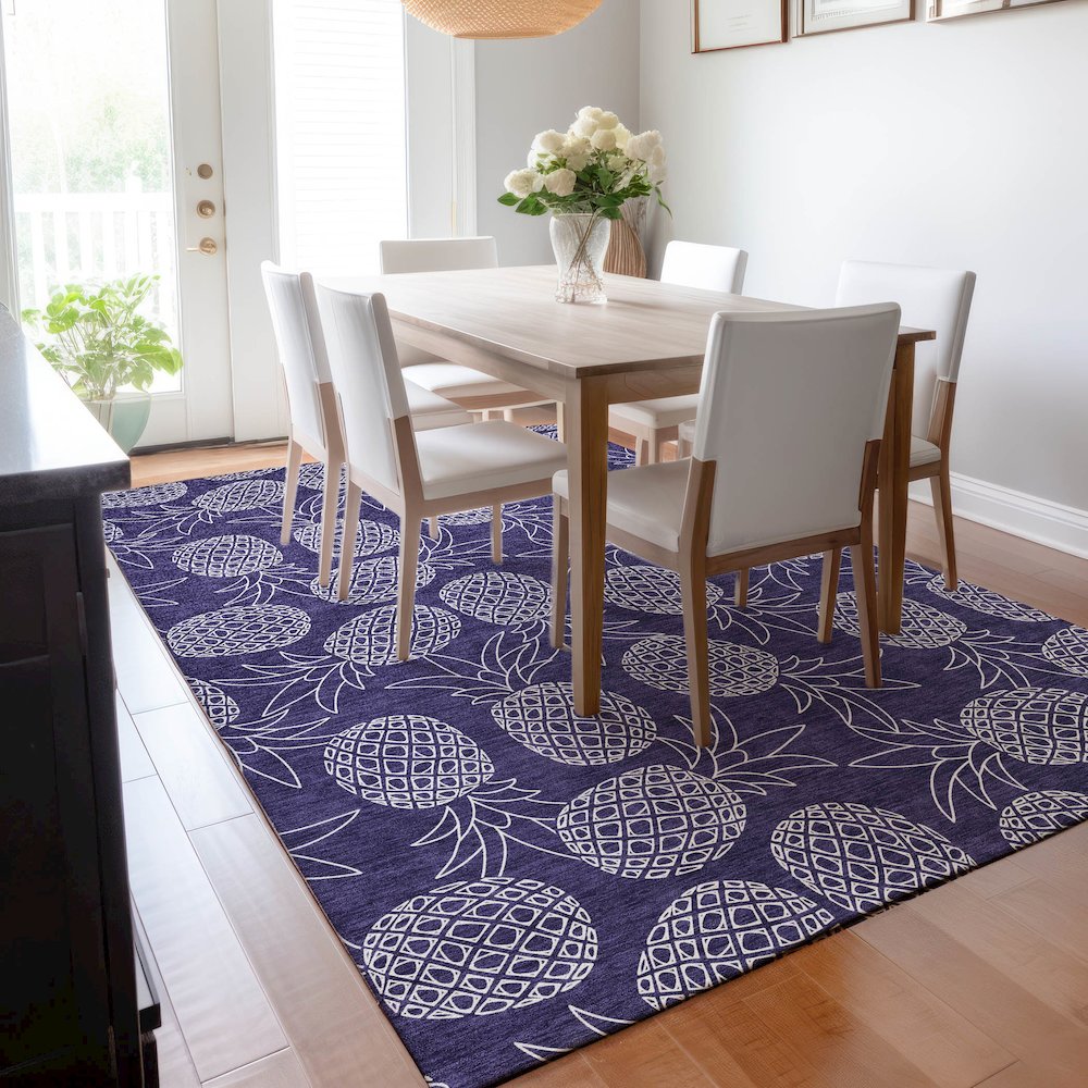 Premium Machine Washable Mayfield  Blue 3' x 5' Rug
